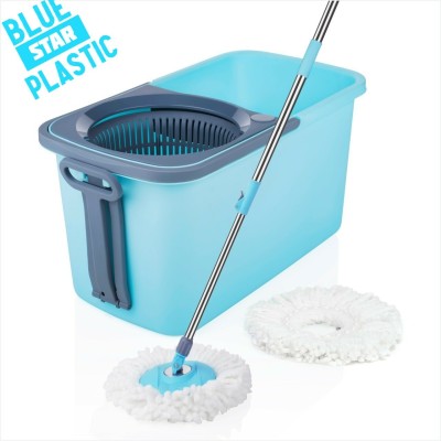 PINEVINTA BLUE STAR PLASTIC HANDLE MOP SET Mop Set(Blue, Green)