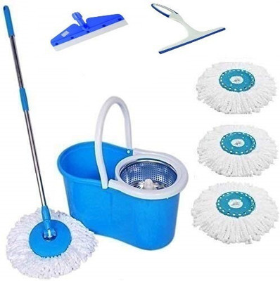 JSN Easy Magic Floor Mop 360° Bucket Sheep Steel Mop with 4 Refills Mop Combo Kitchen Wiper, Floor Wiper, Mop, Bucket, Mop Set