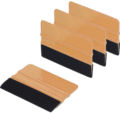 IOTA SQZ-206F Black Felt PPF Squeegee for Car Window Tint Tool, pack of-4 Cleaning Wipe