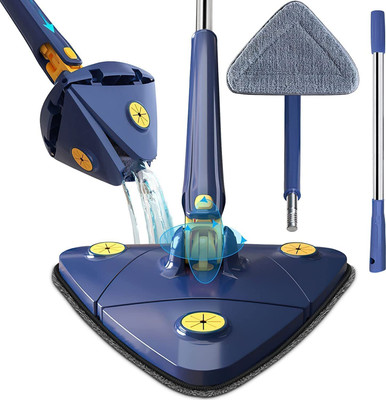 Lufarp Triangle Microfiber Mop with Long Handle, Extendable Triangle Cleaning Mop Wet & Dry Mop(Multicolor)
