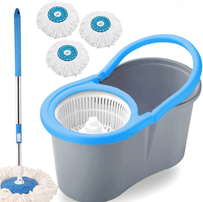 V-MOP Classic Magic Dry Bucket Mop - 360 Degree Self Spin Wringing Mop Set(Multicolor)