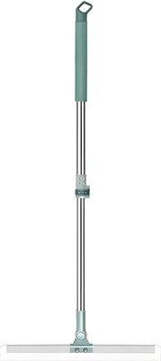 BRAND VILLA Magic Broom Silicone Floor Wiper 180° Rotating Head, 110 cm SS Extendable Handle Silicone Wet and Dry Broom(Multicolor)