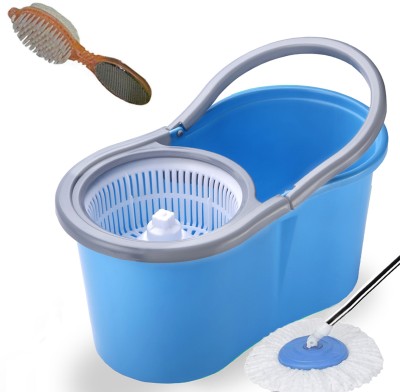 V-MOP Premium Blue Classic Magic Spin Bucket Mop (6 Months are Warranty on Rod)-F12 Bucket, Mop Refill, Mop, Mop Set, Cleaning Wipe