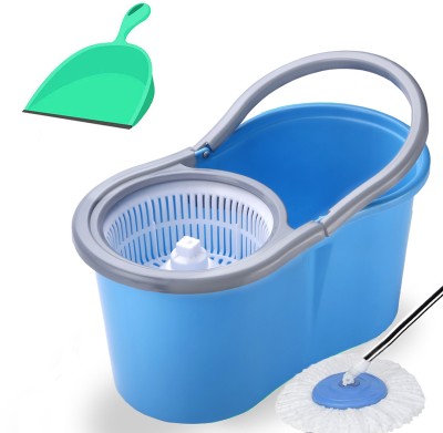 V-MOP Premium Blue Classic Magic Spin Bucket Mop (6 Months are Warranty on Rod)-F19 Bucket, Mop Refill, Mop, Mop Set, Cleaning Wipe