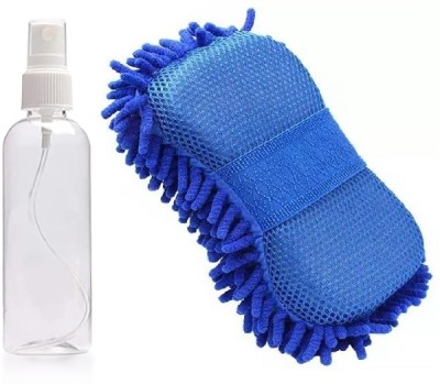 Uniqon Combo Of Microfiber Cleaning Duster Glove With Refillable 50 Ml Spray Bottle Duster