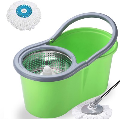 V-MOP Premium Green Classic Spin Bucket Mop with 1 Head (6 Months are Warranty on Rod) Bucket, Mop Refill, Mop, Mop Set, Cleaning Wipe