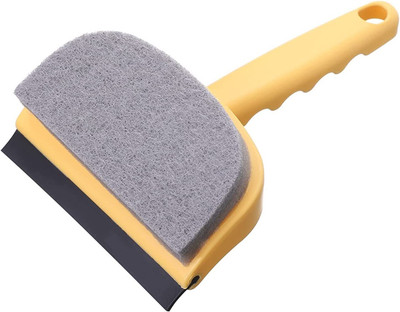 RASTVI 2-in-1 Double Sided Window Squeegee Sponge Bathroom Window Glass Scraper Cleaning Brush