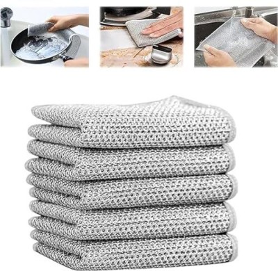 J Double-Sided Multipurpose Microfiber Cloths, Non-Scratch Wire Dishcloth Cleaning Cloth