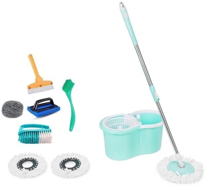 kukki Combo House hold using cleaning bucket mop set with 3 Refills and 8 Accessories Mop Set