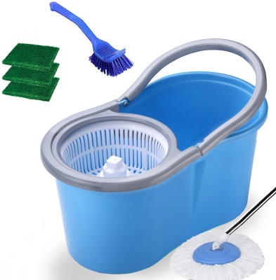 V-MOP Premium Blue Classic Magic Spin Bucket Mop (6 Months are Warranty on Rod)-F32 Bucket, Mop Refill, Mop, Mop Set, Cleaning Wipe