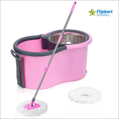 Flipkart SmartBuy 360 CLEANING MOP SET FLOOR CLEANING COMES WITH 2 MICROFIBER REFILL AND MOP STICK Bucket, Mop, Mop Set