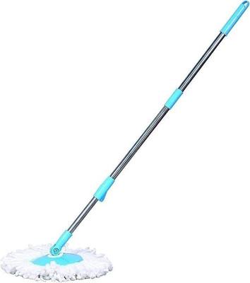 HST Bucket Spin Mop Stick (Blue) with Microfiber Refill Pack of 1 Easy Grip Handle Strip Mop(Multicolor)