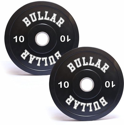 BULLAR 20 kg Olympic Black Bumper Plates,Rubber Coated spare weight plates 51 mm (10 kg Pair) Home Gym Combo