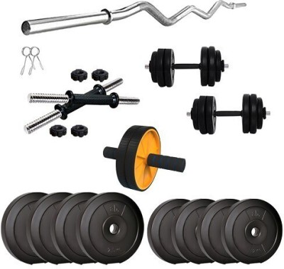 anythingbasic. 18 kg PVC-18 kg Combo 3ft With AB Roller Without Accessories Home Gym Combo