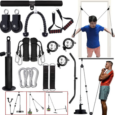 IRIS Cable Pulley System for Exercise LAT Pulldown (49in1) Home Gym Combo