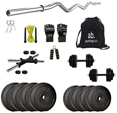 anythingbasic. 18 kg PVC-18 kg Combo 3ft-WB Home Gym Combo