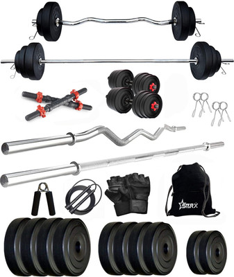 STARX 8 kg 8Kg PVC weight with 3ft Curl Rod, 5ft Straight Rod and Home Gym Accessories Home Gym Combo