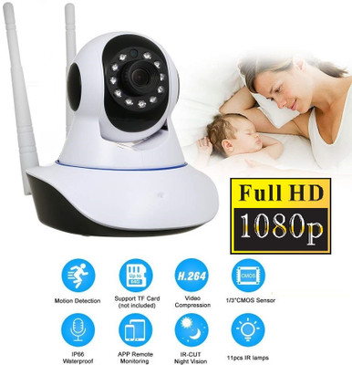 SIOVS CCTV 1080P WiFi Wireless Camera 360° Live View Alarm TwoWay Audio Night Vision Security Camera(128 GB, 1 Channel)