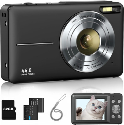 TOTAL Digital Camera, 4K Ultra HD Cameras for Photography Sports and Action Camera(Black, 44 MP)