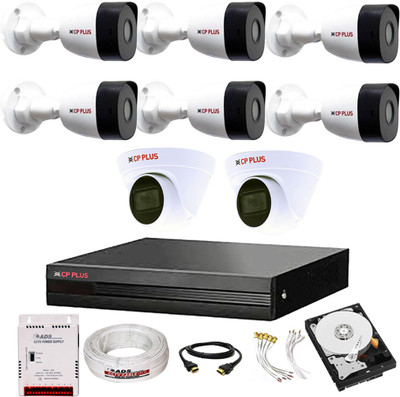 CP PLUS 8CH hibrid' DVR 1080p,BULLET 6Pcs,DOME 2PCS, 500GB Hard Disk,Full combo set Security Camera(500 GB, 8 Channel)