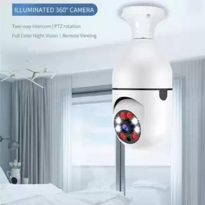 SKY HUB Wireless Panoramic 360°IP 8 MP Fisheye Vision Remoting Led Bulb Light Spy Security Camera(64 GB, 1 Channel)