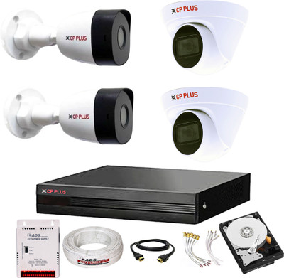 CP PLUS 4CH hibrid' DVR 1080p,2BULLET & 2DOME CAMERA WITH 1TB HDD COMBO KIT Security Camera(1 TB, 4 Channel)