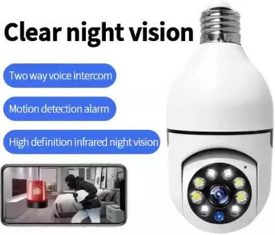 SKY HUB Wireless WiFi Bulb Holder SPY CCTV Camera Night Vision Remote Live Viewing Security Camera(64 GB, 1 Channel)