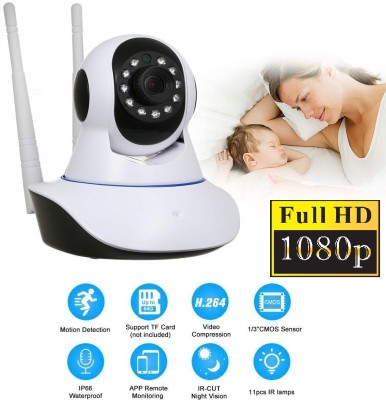 SIOVS CCTV 1080p Wireless Camera WiFi Mobile 360°Live Alarm TwoWay Audio Night Vision Security Camera(128 GB, 1 Channel)