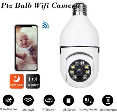 AVOIHS PTZ Bulb Mobile Live View IR 1080P HD WiFi CCTV Camera 2Way Audio Night Vision Security Camera(64 GB, 1 Channel)