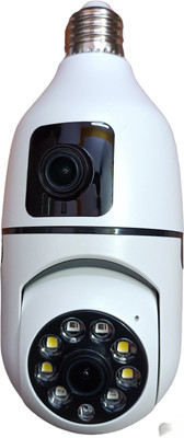 favone 3mp 2-in-1 Dual Lens Screen Bulb WiFi Wireless HD Live View, Bullet+PTZ Control Security Camera(NO GB, 3 Channel)