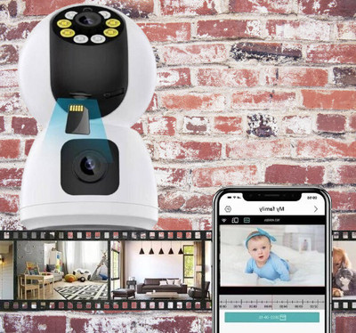 SKY HUB WiFi 4MP HD Dual Lens Camera | Motion Sensor | Night Vision | Two-Way Audio Security Camera(128 GB, 1 Channel)