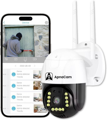 ApnaCam 5MP FHD Outdoor PTZ Camera 4G SIM Support Night Vision Motion Detection Security Camera(128 GB, 1 Channel)