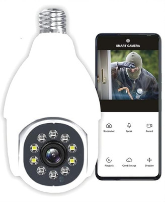 TP PLUS 1080p Wireless PTZ Bulb Shape V380 Pro| Indoor 360° Smart Home Motion Sensor LED Security Camera(128 GB, 6 Channel)