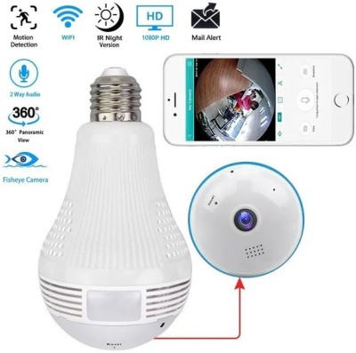 OSHSIZ LED Light WiFi IP Camera Wi-fi Bulb Fish Eye B2-R 960P/2MP 360 Degree CCTV Spy Camera(64 GB, 1 Channel)