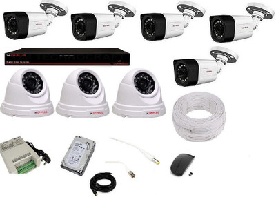 CP PLUS 5 BULLET 3 DOME (2.4MP), 8 CHANNEL DVR, 8 CHANNEL POWER SUPPLY,WIRE BUNDLE,HDD, Security Camera(8 Channel)