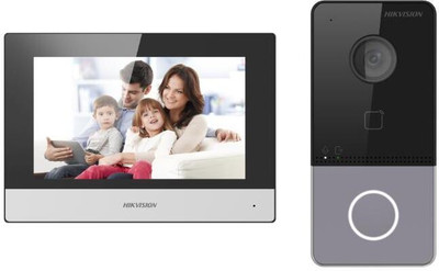 HIKVISION DS-KIS603-P(C) IP Based Wireless Video Door Phone/Bell|7inch Colorful TFT Screen Security Camera(1 Channel)