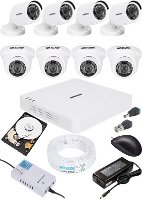 HIKVISION HIKVISION 1MP HD 8 CHANNAL DVR DS-HGHI-F1 & 4Pcs DOME 720p DS-COT-IRPF 4Pcs BULLET 720p DS-COT-IRPF Camera COMBO KIT Security Camera(1 TB, 8 Channel)