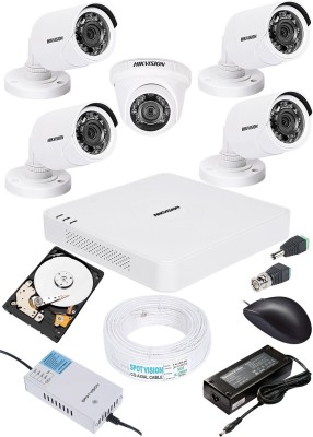 HIKVISION 8 CHANNAL HD DVR 1080P,& 4Pcs BULLET CAMERA 720p 1Pcs DOME CAMERA 720p Security Camera(500 GB, 8 Channel)