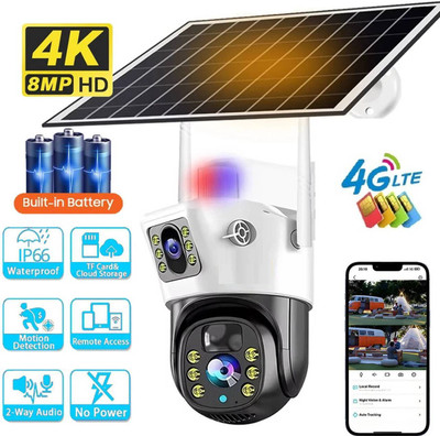 SKY HUB 5+5MP 4G SIM Mini PT Solar Powered Linkage Advanced WIRELESS CCTV Surveillance Security Camera(128 GB, 1 Channel)