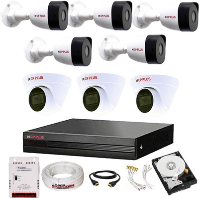 CP PLUS 8CH hibrid' DVR 1080p,BULLET 5Pcs,DOME 3PCS, 1TB Hard Disk,Full combo set Security Camera(1 TB, 8 Channel)