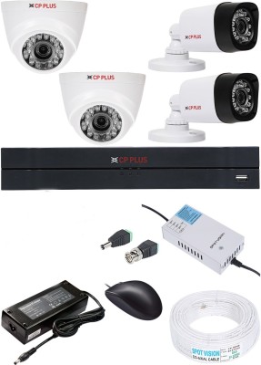 CP PLUS 4 Channal HD DVR 1080p 1Pcs,Bullet Camera 2.4MP 2Pcs,Dome Camera 2.4MP 2Pcs Security Camera(4 TB, 4 Channel)