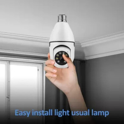 SKY HUB Wireless WiFi Bulb Holder SPY Camera with Night Vision for Remote Live Viewing Security Camera(64 GB, 1 Channel)