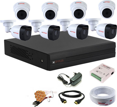 CP PLUS 8 Channal HD DVR 1080p 1Pcs,Bullet HD Camera Plug-n-Play Crystal IR LEDs for clearer Night Vision 2.4 MP 4Pcs,Dome HD Camera Plug-n-Play Crystal IR LEDs for clearer Night Vision 2.4 MP 4Pcs,combo set Security Camera(8 Channel)