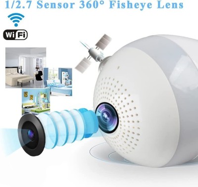 Okxmz 1080p Bulb Shape Fisheye 360° Panoramic Wireless WiFi IP CCTV Security Camera Security Camera(64 GB, 1 Channel)