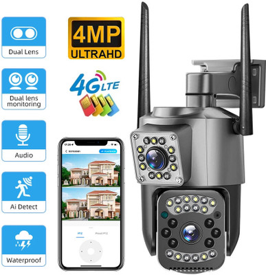 Cxoen 4G SIM 360° View PTZ Dual lens HD Camera Motion Alerts Night Vision 2way Audio Security Camera(128 GB, 1 Channel)