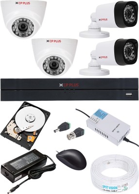 CP PLUS 4 Channal HD DVR 1080P 1Pcs,Bullet Camera 2.4MP 2Pcs,Dome Camera 2.4MP 2Pcs Security Camera(4 Channel)