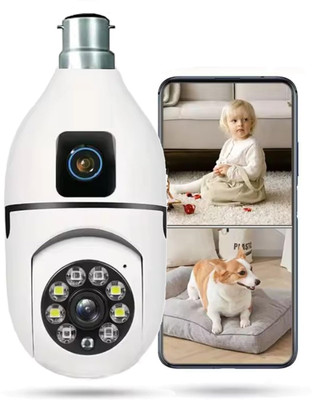 OSQD Smart Light Bulb Camera 1080p HD WiFi CCTV with PTZ, Night Vision & Mobile View Security Camera(128 GB, 1 Channel)