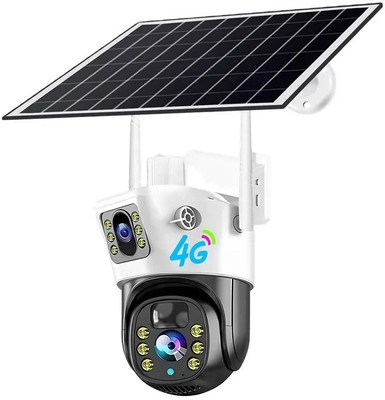 MANIA ELECTRO 4G SOLAR DUAL Lens 4MP Night Vision Wide Angle Motion Tracking Security Camera(128 GB, 1 Channel)