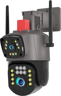 OneXsale Wireless 6MP HD 1080p WiFi Dual Screen Night Vision Bullet,360° Dual lens Security Camera(1 Channel)