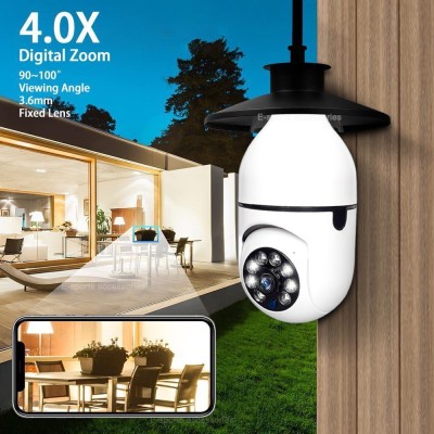 SIOVS PTZ Bulb Home Smart Live View Camera Mobile App WiFi IR Night Vision 2-Way Audio Spy Camera(64 GB, 1 Channel)